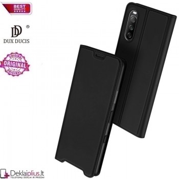 Dux Ducis dirbtinės odos atverčiamas dėklas - juodas (telefonui Sony Xperia 10 III)
